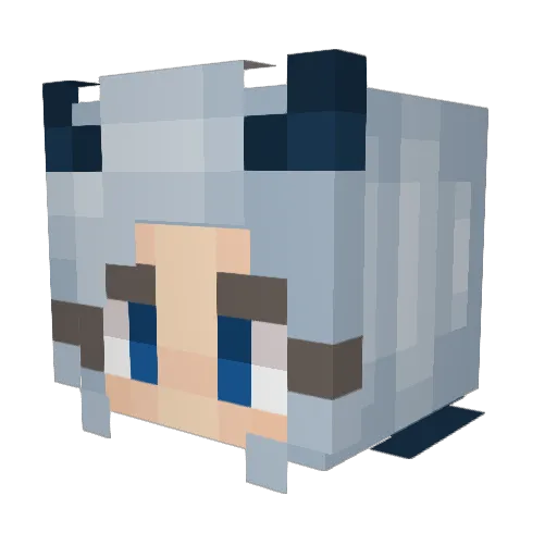 25Pink Minecraft avatar head, 3D render