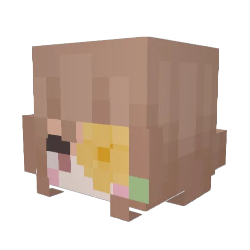261mm Minecraft avatar head, 3D render