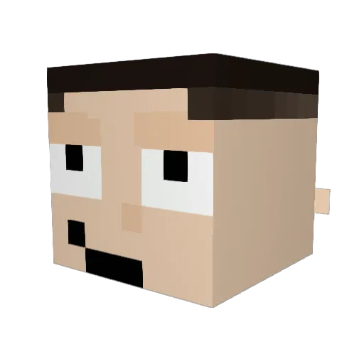 26yuh Minecraft avatar head, 3D render