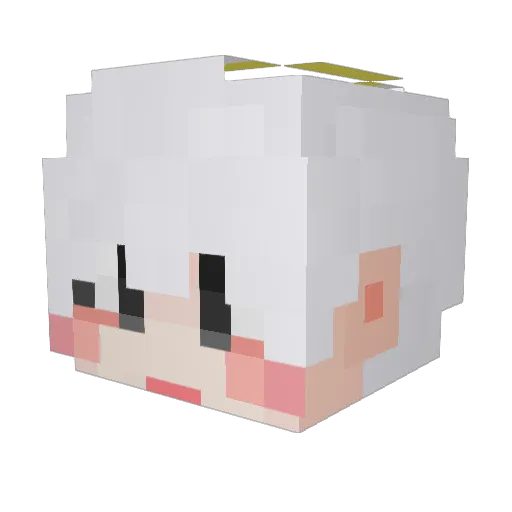 2753_ Minecraft avatar head, 3D render