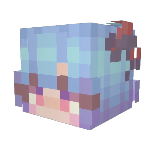 2767 Minecraft avatar head, 3D render