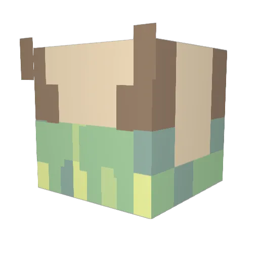2807 Minecraft avatar head, 3D render