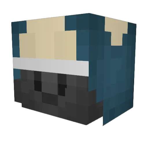 2AkaMi Minecraft avatar head, 3D render