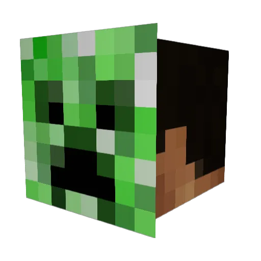 2Chickens Minecraft avatar head, 3D render