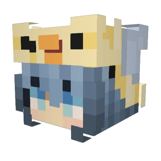 2DGirlsAreBetter Minecraft avatar head, 3D render