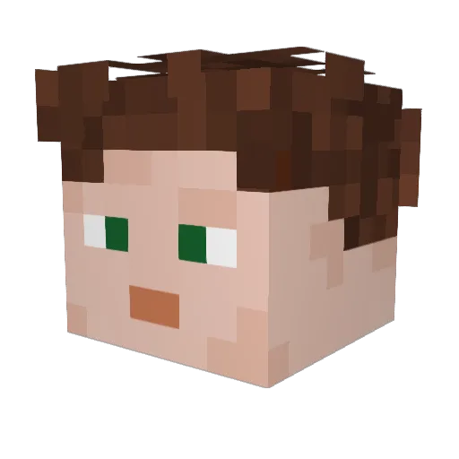 2DU Minecraft avatar head, 3D render