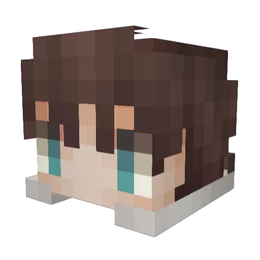2D_Earsquac Minecraft avatar head, 3D render