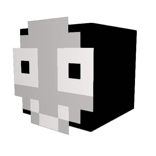 2D_SKI Minecraft avatar head, 3D render