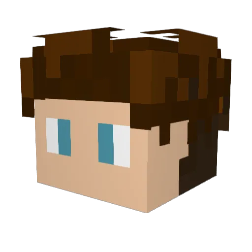2Dizzzy Minecraft avatar head, 3D render