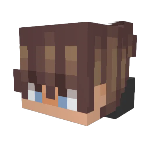 2Dtrem Minecraft avatar head, 3D render