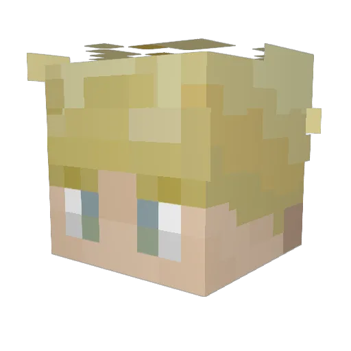 2EzFourU Minecraft avatar head, 3D render