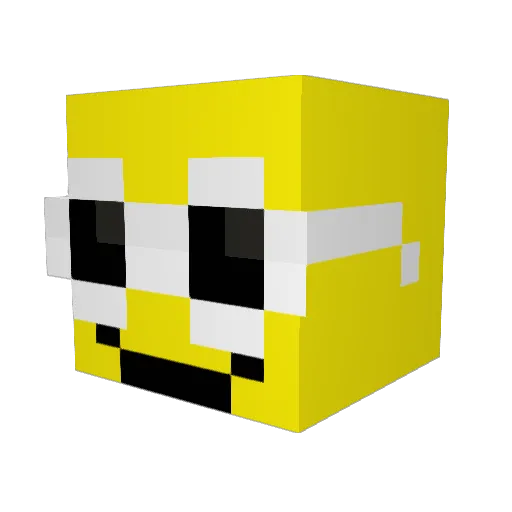 2Fac Minecraft avatar head, 3D render