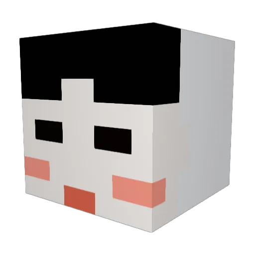 2Kel Minecraft avatar head, 3D render