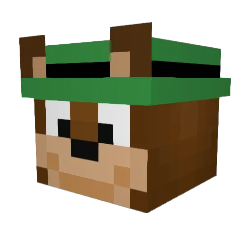 2Killua Minecraft avatar head, 3D render