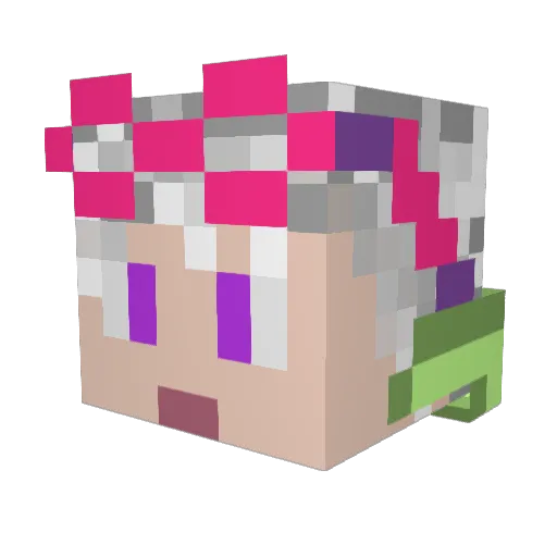 2Kiruto Minecraft avatar head, 3D render