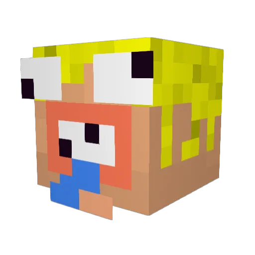 2LowZ Minecraft avatar head, 3D render