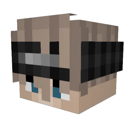 2ManyWaifus Minecraft avatar head, 3D render
