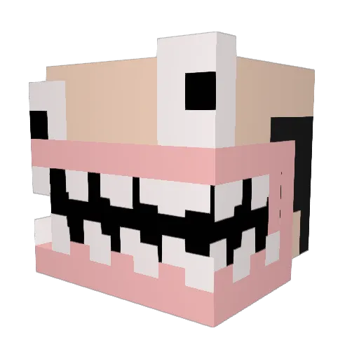 2O25 Minecraft avatar head, 3D render