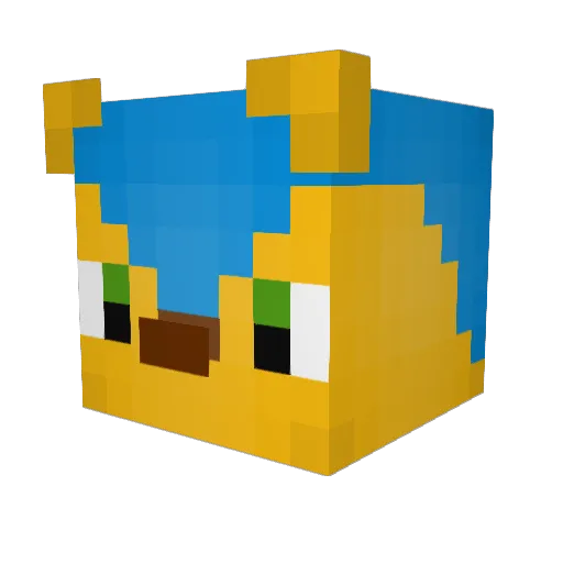 2O35 Minecraft avatar head, 3D render