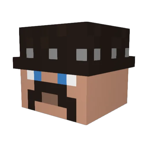2P_fr Minecraft avatar head, 3D render