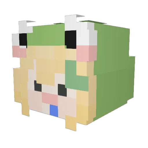 2Pingone Minecraft avatar head, 3D render
