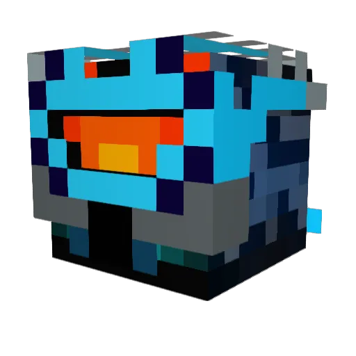 2R Minecraft avatar head, 3D render