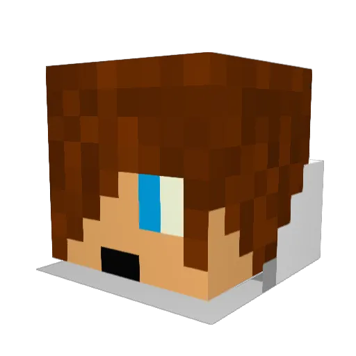 2SkyMe Minecraft avatar head, 3D render