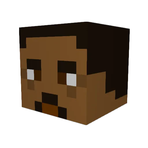 2Whiterackets Minecraft avatar head, 3D render