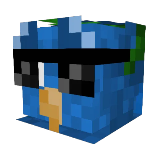 2Wugs Minecraft avatar head, 3D render