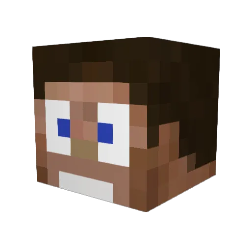 2_Account Minecraft avatar head, 3D render