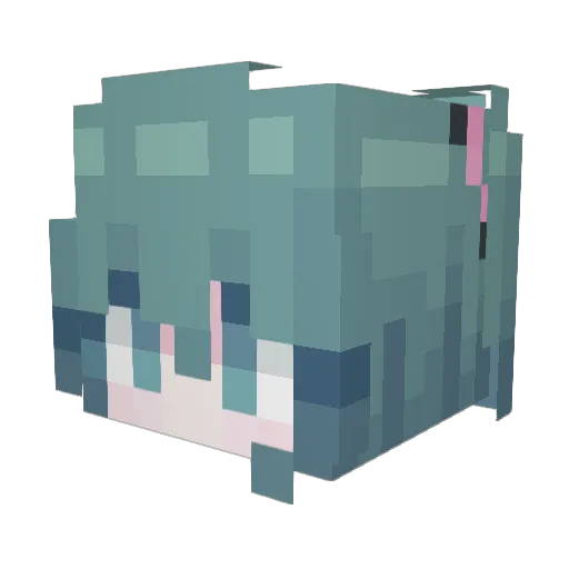 2_iu Minecraft avatar head, 3D render