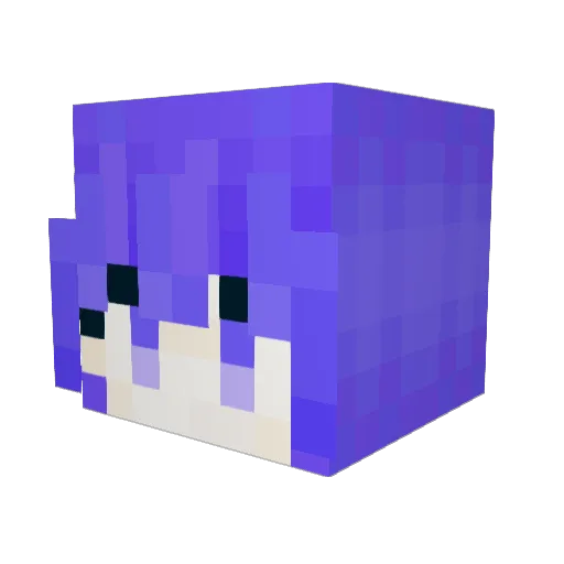 2_luffy Minecraft avatar head, 3D render