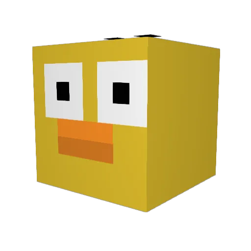 2_melo Minecraft avatar head, 3D render