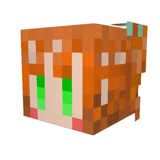 2ackey Minecraft avatar head, 3D render