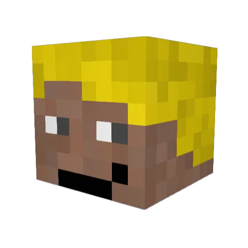 2berius Minecraft avatar head, 3D render