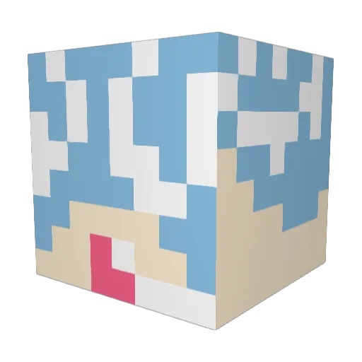 2cad1 Minecraft avatar head, 3D render