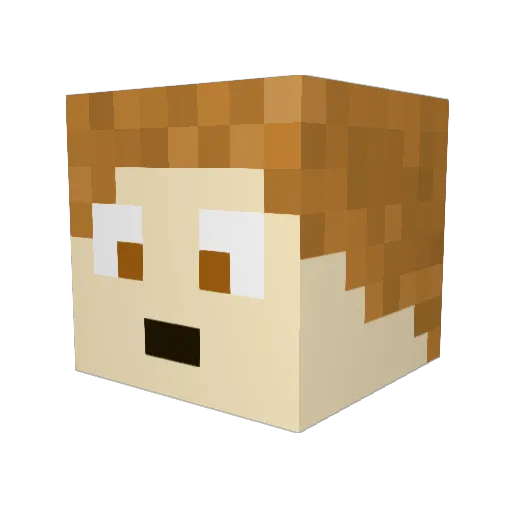 2citron Minecraft avatar head, 3D render