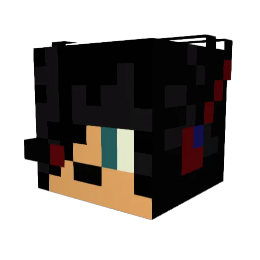 2dimension Minecraft avatar head, 3D render