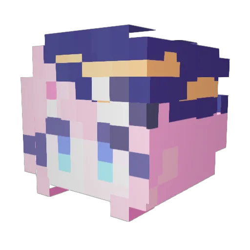 2ece_ss Minecraft avatar head, 3D render