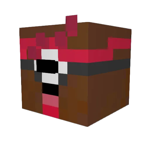 2ed_1eppelin Minecraft avatar head, 3D render