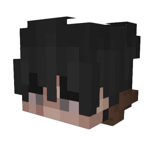 2emo Minecraft avatar head, 3D render