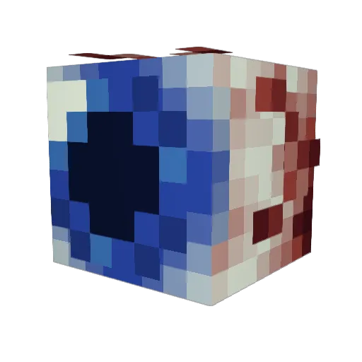 2fooled Minecraft avatar head, 3D render