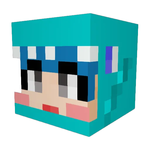 2hyub Minecraft avatar head, 3D render