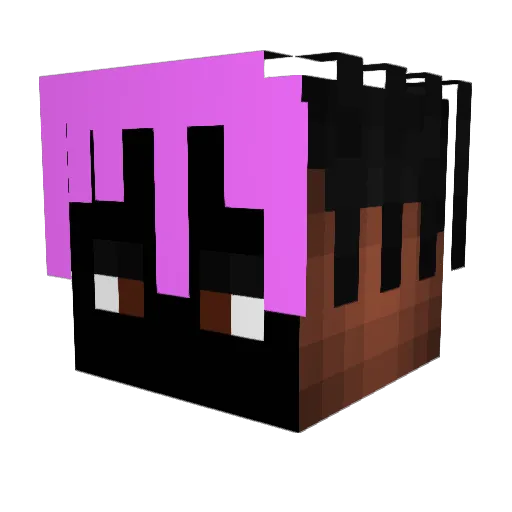 2itual Minecraft avatar head, 3D render
