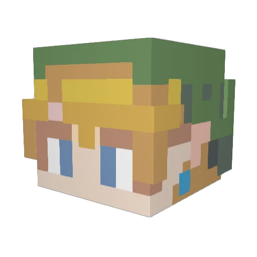2k2_Hee Minecraft avatar head, 3D render