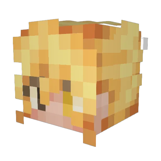 2kae Minecraft avatar head, 3D render