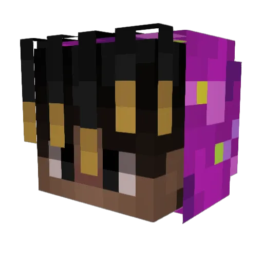 2kvon Minecraft avatar head, 3D render