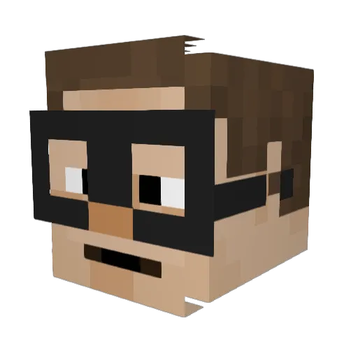2much2handle Minecraft avatar head, 3D render