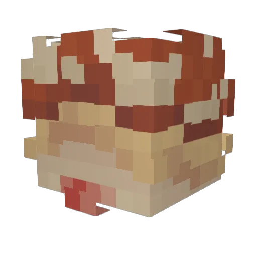 2mya Minecraft avatar head, 3D render