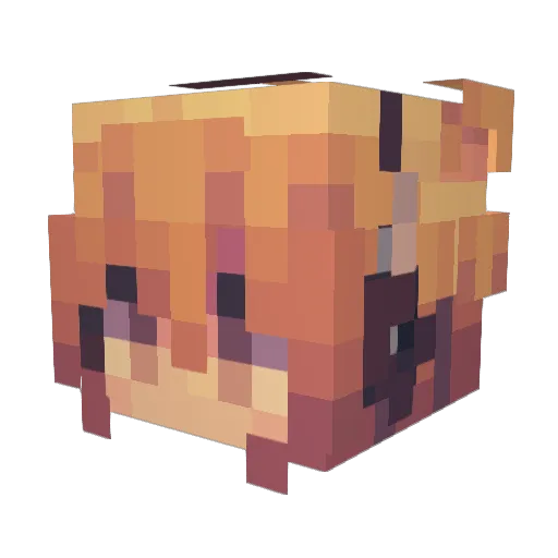 2ndcraft Minecraft avatar head, 3D render